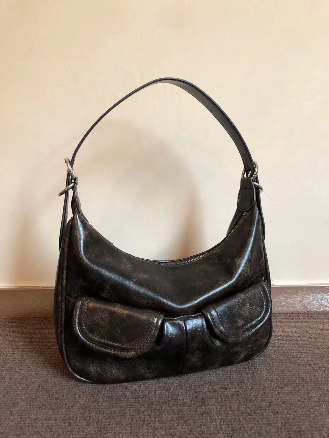 Maillard Distressed Underarm Bag Women's Shoulder Bag 2023 New Retro Women's Bag Handbag Crossbody Bag