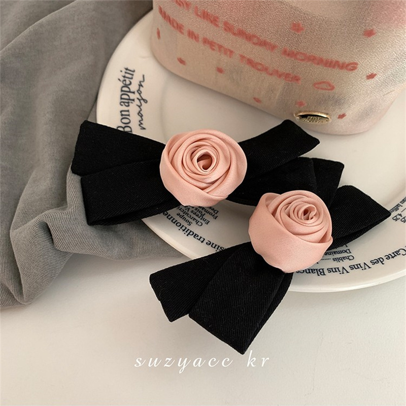 Japanese niche blackpink girl flower hair clip low ponytail hair ring high ponytail top clip hair clip