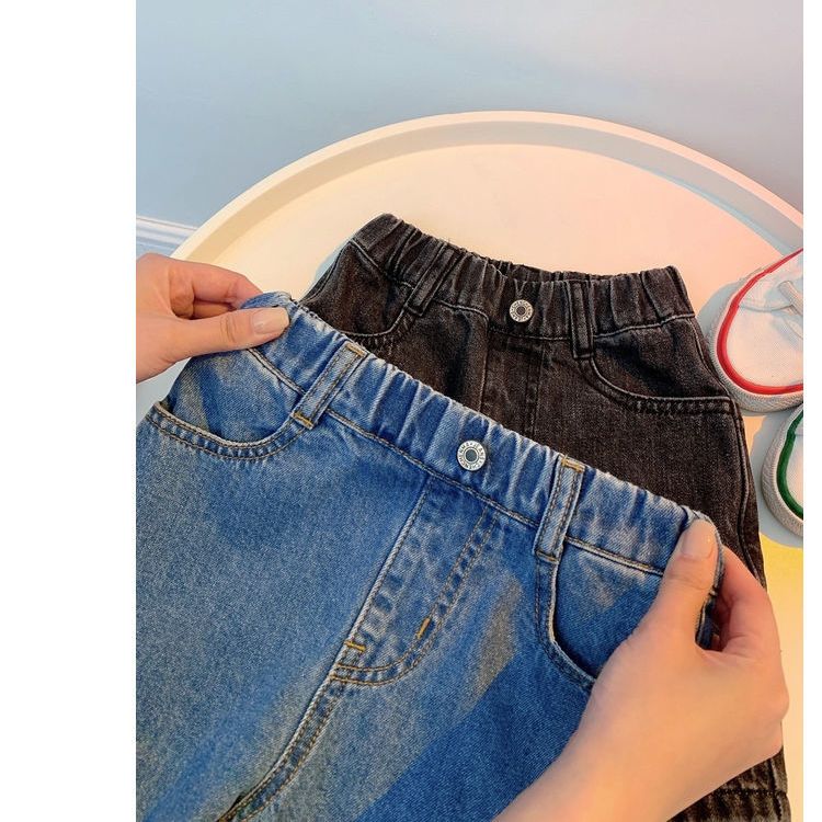 Boys summer jeans 2023 thin section children's shorts fashion baby trend all-match pants