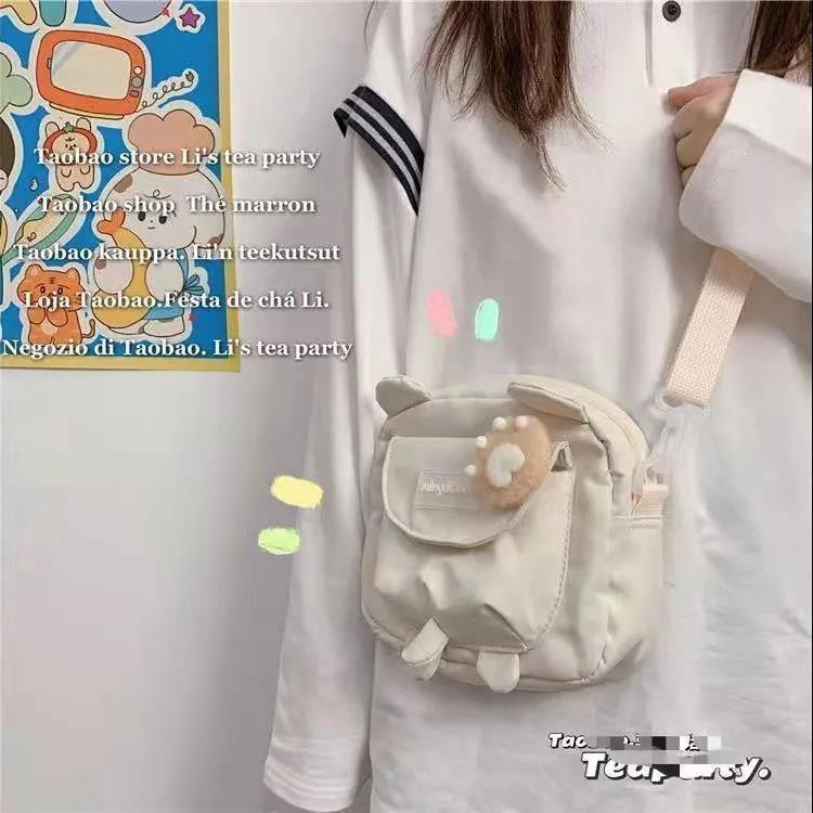 韓版ins日系原宿可愛古着感少女花斜跨可愛單肩包軟妹學生小包包