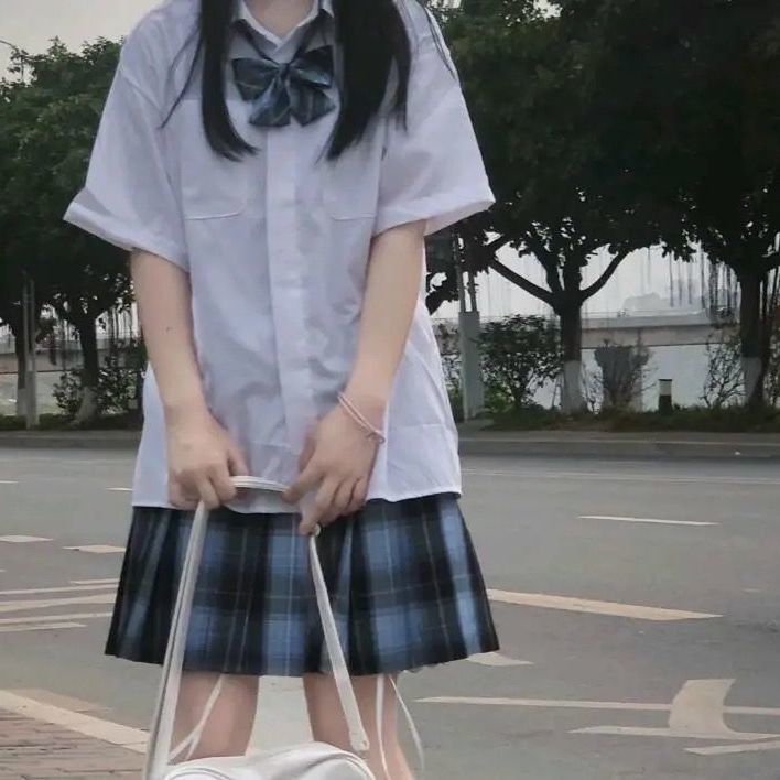 Jk制服白色短袖衬衫女学生韩版宽松夏季女装学院风衬衣外套女上衣 虎窝拼