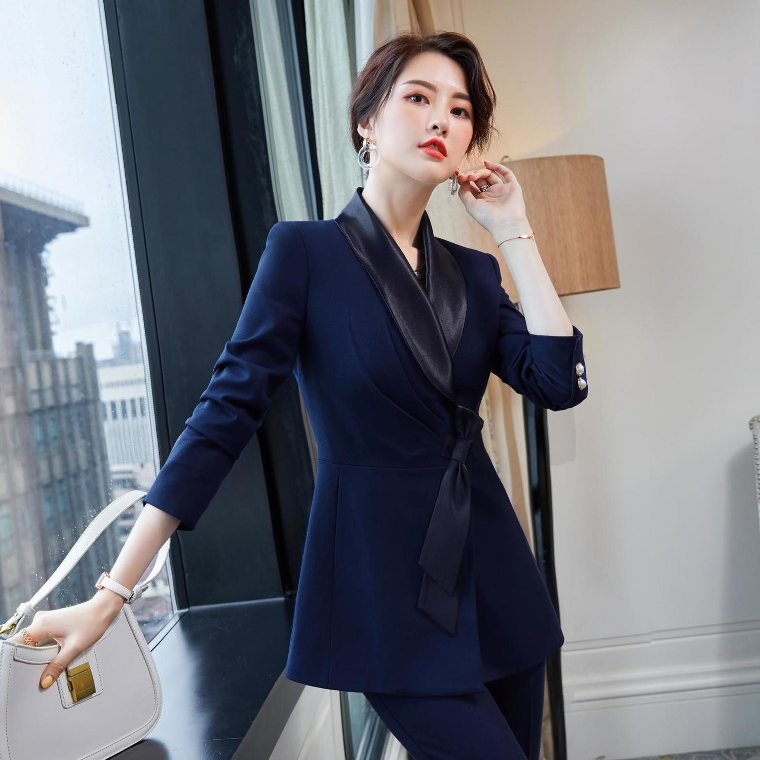 时尚气质职业西装套装女2021春秋新款高端洋气名媛韩版西服两件套【2