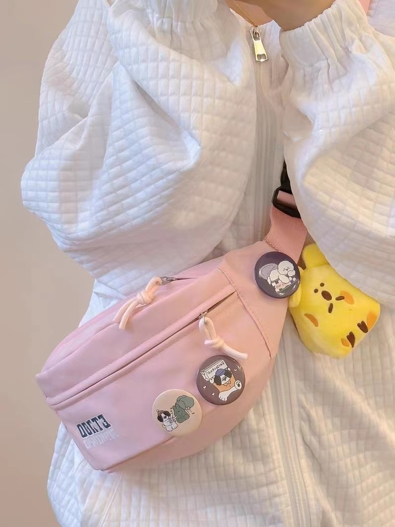 Canvas casual bag for women 2023 new trendy crossbody bag summer sports chest bag niche versatile ins waist bag