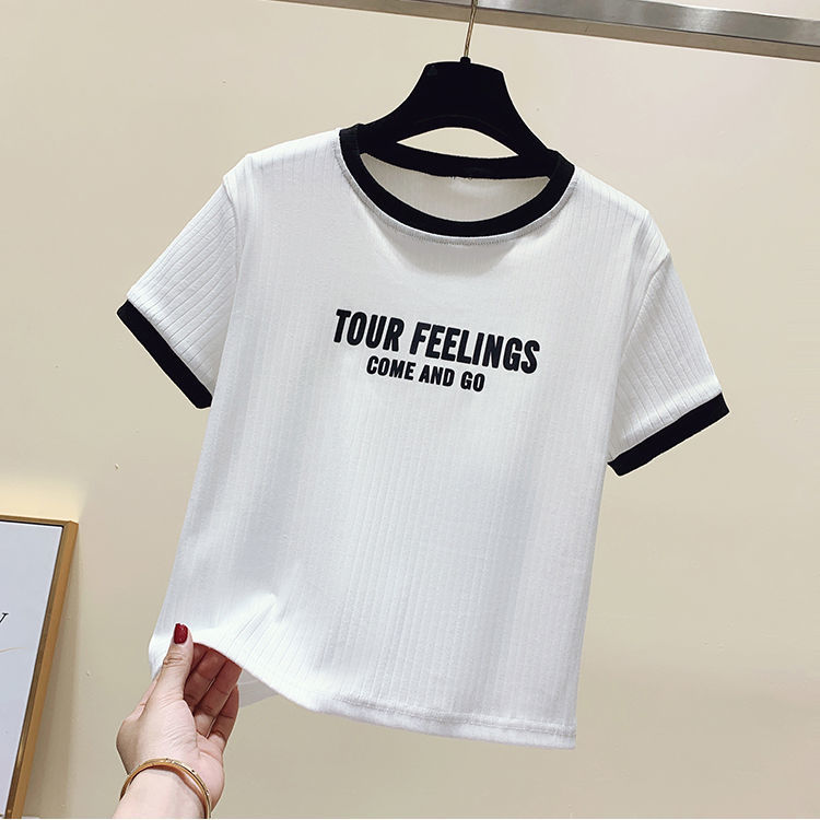 Ins super hot short-sleeved t-shirt women  early spring summer new Korean version loose short half-sleeved bottoming shirt top tide