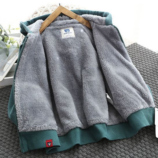 Boys' autumn and winter jacket 2022 new middle and big children's sweater cardigan autumn and winter sports top hoodie tide