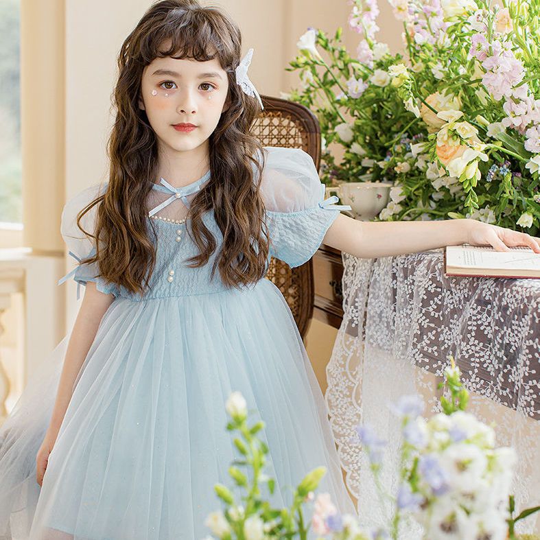 Girls' dress summer dress  new Korean version fluffy yarn skirt children's net red female dress foreign style princess dress