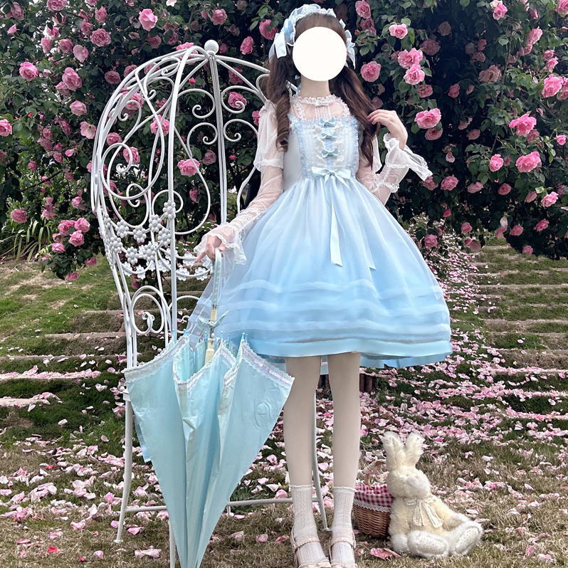 [Thousand-layer waltz] Korean mushroom cool in stock ~ original design Lolita dress sweet jsk suspender dress