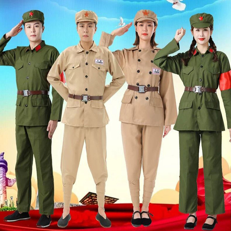 中国人民志愿军衣服65式老军装抗美援朝解放军抗战红卫兵表演服装