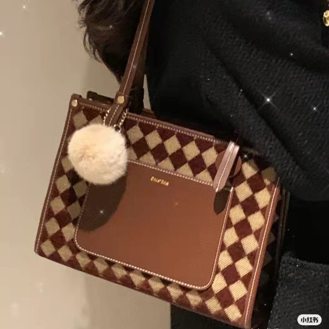 Chio2nd原創 福倫格復古托特包包女秋冬2021新款大容量手提單肩包