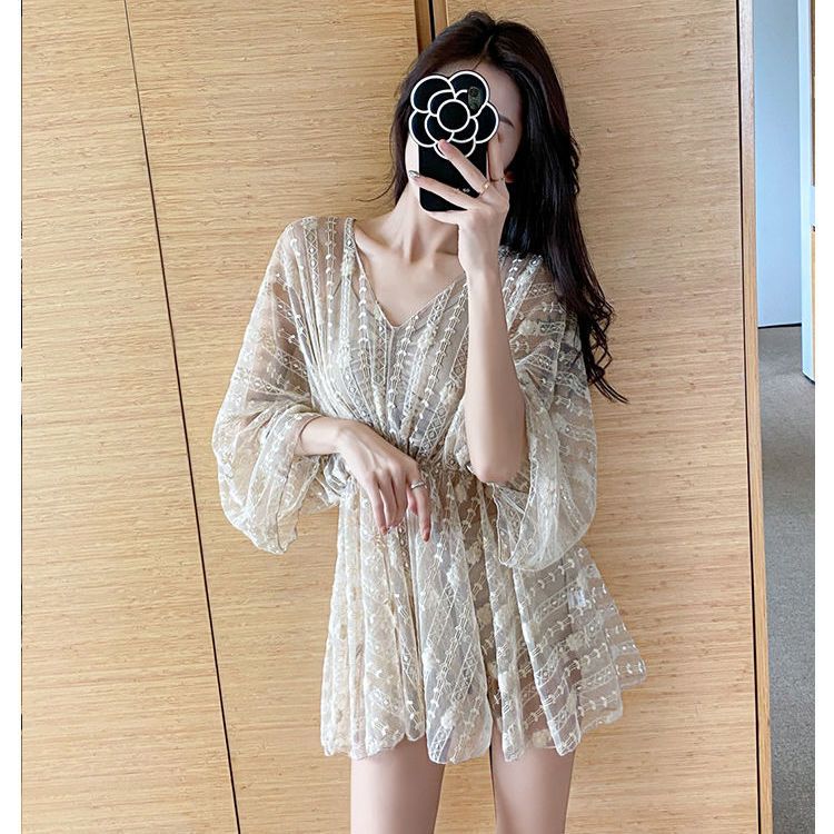 Swimsuit women's three piece set conservative student summer ins style bikini cover belly thin 2022 new hot spring