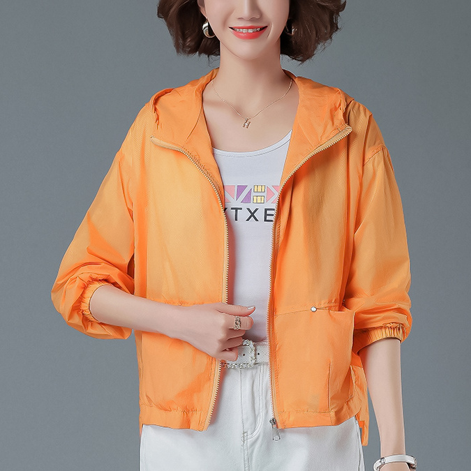 Sunscreen clothing women's new summer middle-aged mother's thin short coat Korean version loose breathable sunscreen clothing tide