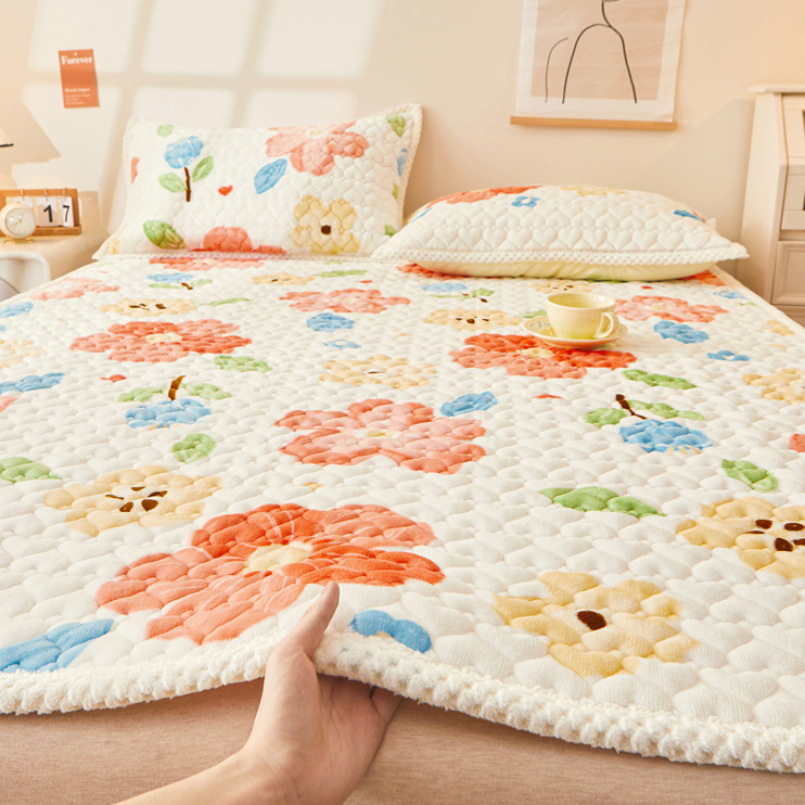 牛奶绒床垫软垫家用冬季珊瑚绒褥子薄垫子保暖法兰绒加厚毯子床褥