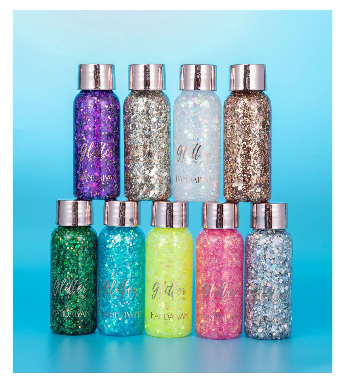 3 sets of glitter eye shadow sequin gel mermaid face body milk performance stage nightclub wedding hair_voghion.com