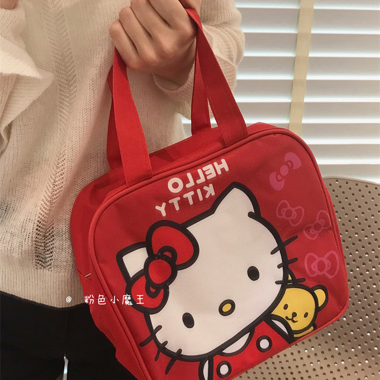 小红书同款化妆包女可爱hellokitty大容量便携化妆品收纳包手提包