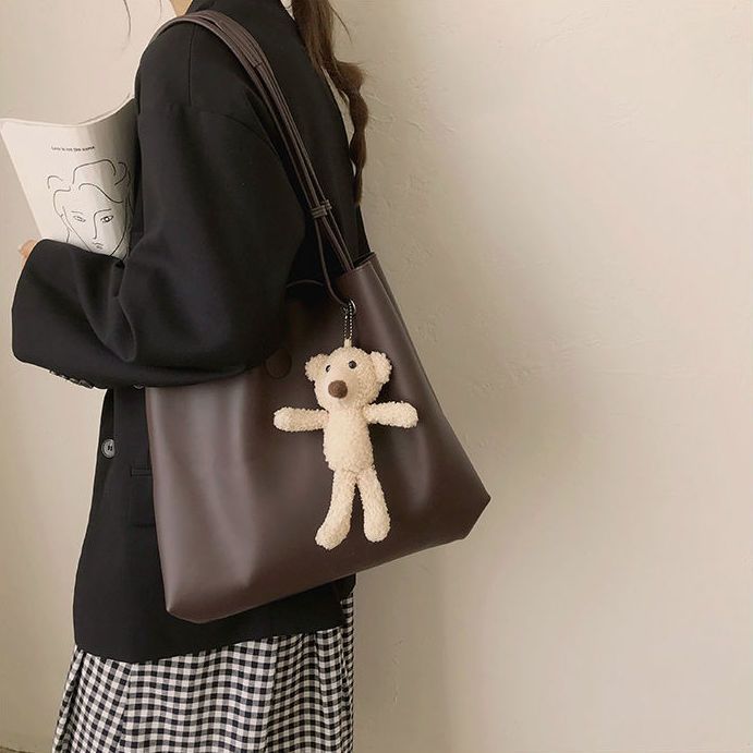 Korean fashion simple large capacity bag female 2020 new Tote Bag versatile student single shoulder Bucket Bag