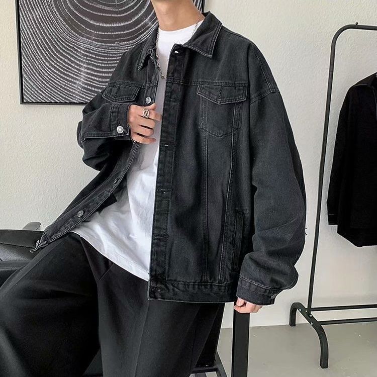 Denim jacket men's tide brand spring and autumn clothes Korean version of the trend handsome jacket loose ins tide all-match tops for men and women