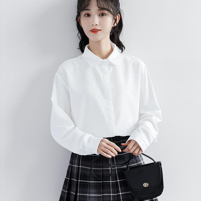 Original Mori women's literature JK white shirt slim long sleeve large size top basic student college style new 2021