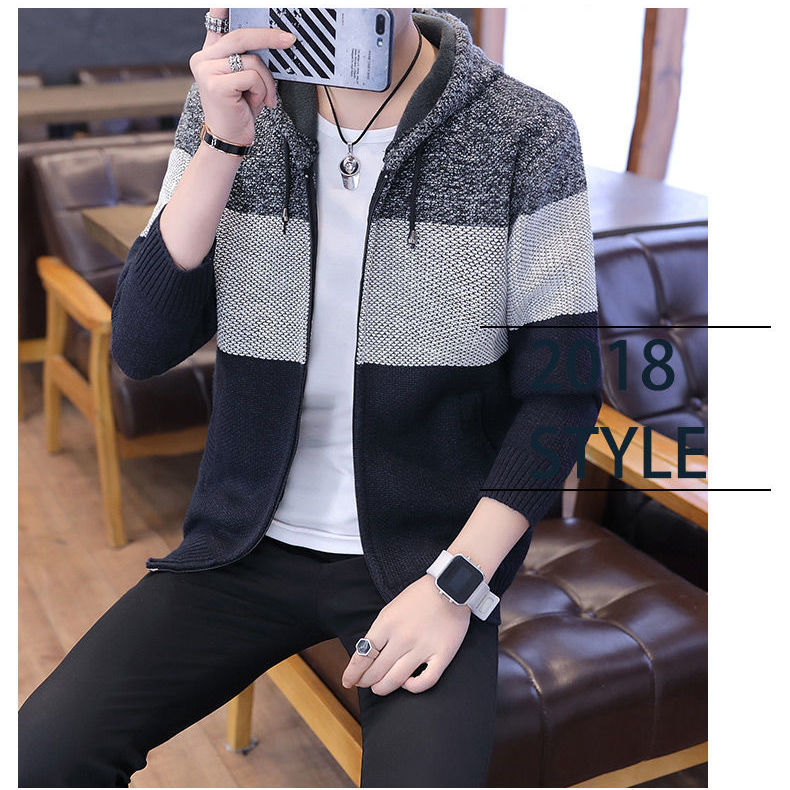Winter men's sweater coat thickened loose sweater men's casual men's sweater men's zipper cardigan sweater