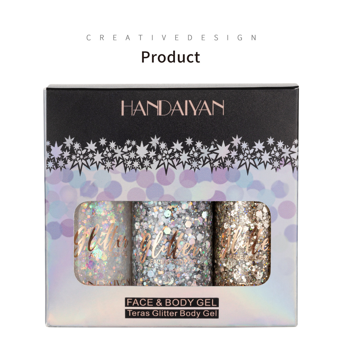 3 sets of glitter eye shadow sequin gel mermaid face body milk performance stage nightclub wedding hair_voghion.com