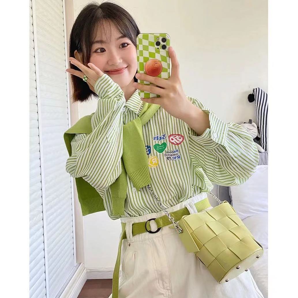 條紋襯衫女夏季新款韓版寬鬆百搭顯瘦設計感小眾ins氣質薄款襯衣