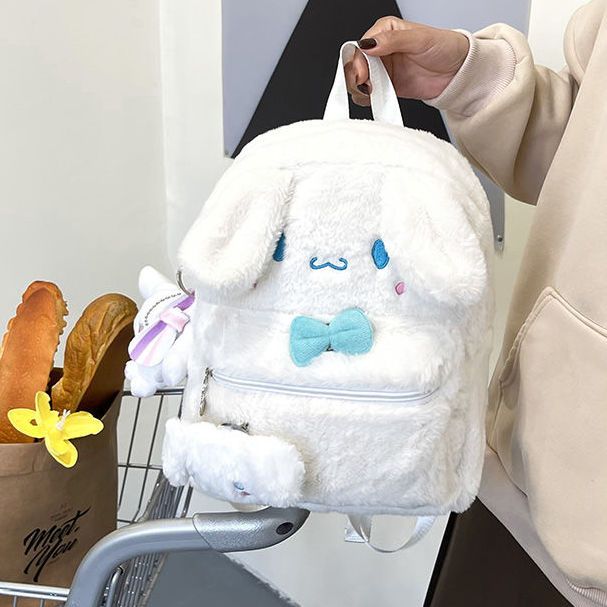 ins日系玉桂狗學生軟妹少女書包秋冬韓版chic毛絨絨雙肩包小背包