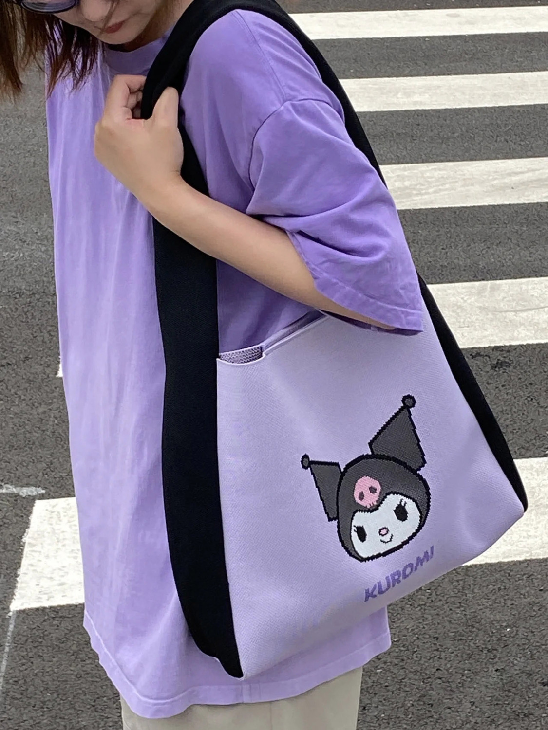 高顏值庫洛米輕便托特包可愛手提單肩包大容量便攜式外出購物袋