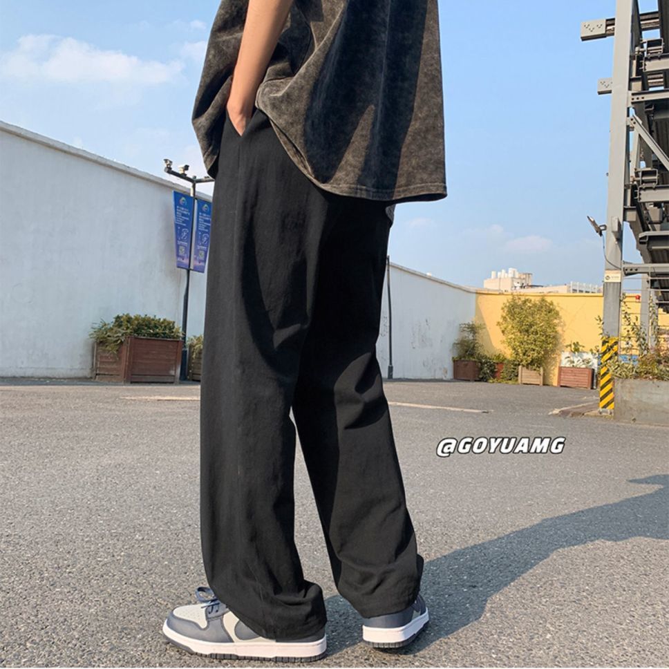 Japanese drape retro pants men's trendy brand ins casual pants spring and autumn all-match loose straight sports trousers