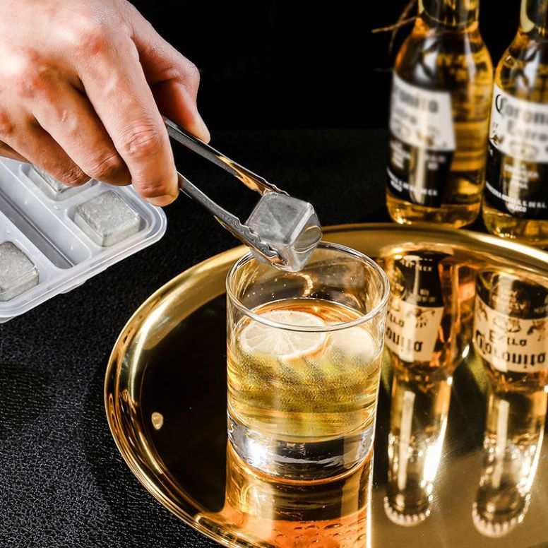 不锈钢速冻冰块304金属冰粒饮料酒水威士忌啤酒家用冰镇神器冰夹