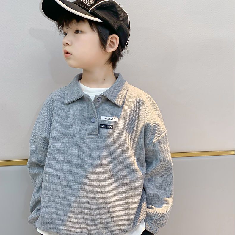 Boys polo shirt handsome long-sleeved sweater children's t-shirt sweater spring and autumn foreign style baby children 2022 new