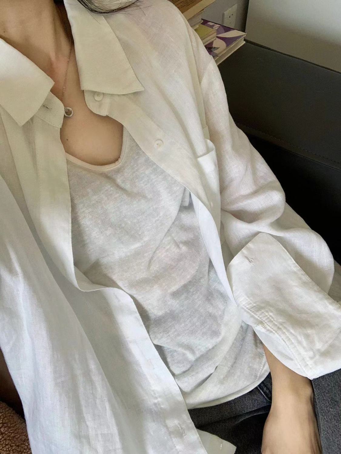 美式vintage今年流行漂亮襯衫夏季韓系上衣小個子防曬襯衣薄開衫