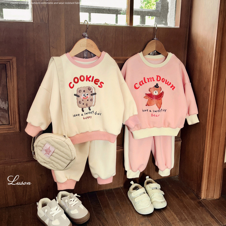 宝宝宝运动卫衣套装女时髦2023春装新款洋气婴儿两件套婴童幼儿园