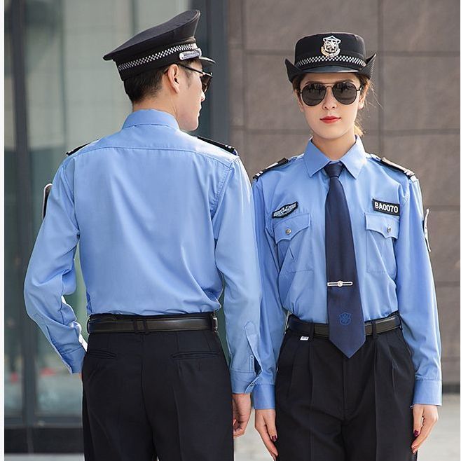 男女同款保安制服高铁乘务员动车蓝色衬铁路学院军乐团表演工作服