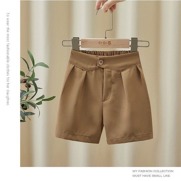 Girls' suit shorts 2022 new summer thin and medium size children's solid color all-match baby girl summer outerwear pants