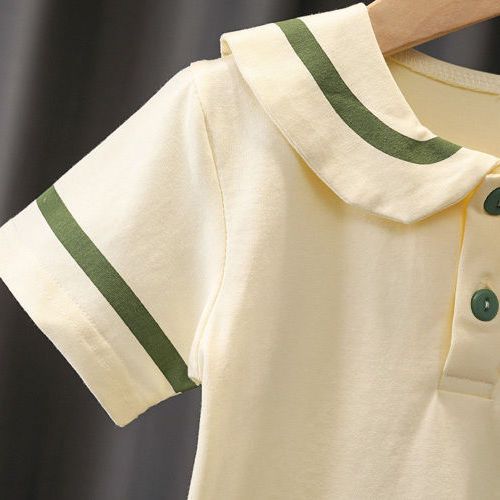宝宝夏装套装2022新款学院风短袖夏装婴幼儿童夏天衣服两件套3岁1