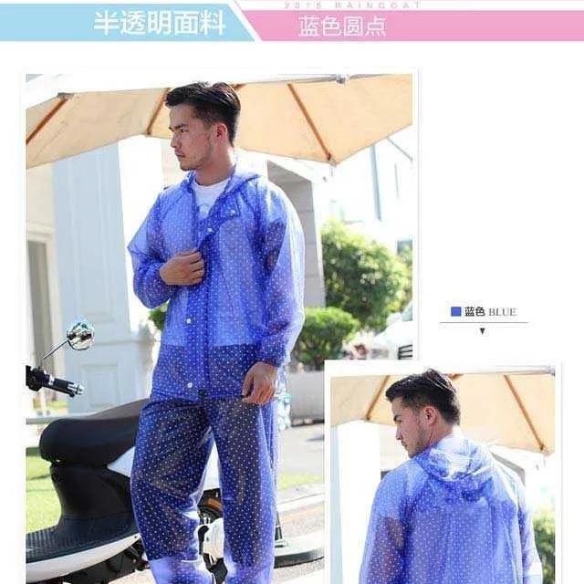 88722-雨衣 分体 连体雨衣套装男女士款徒步骑行旅游成人雨衣雨裤长雨衣-详情图