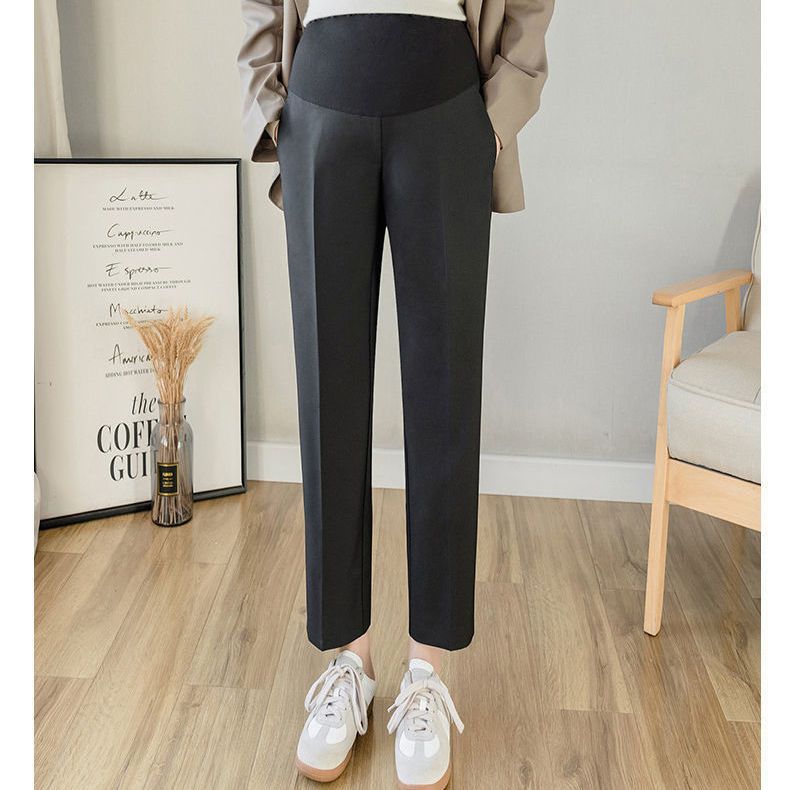 Pregnant women's trousers autumn outer wear trousers / cropped trousers spring and autumn straight tube belly pants leggings / loose suit pants