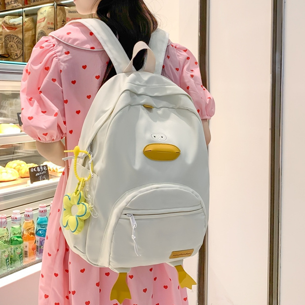 书包女中学生少女双肩包可爱日系卡通小鸡大容量初中生高中生背包