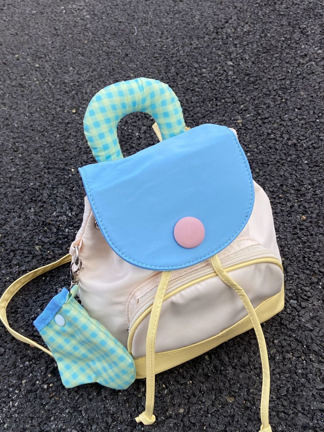 撞色甜美小書包日系ins大學生小眾設計mini雙肩包森系少女小背包
