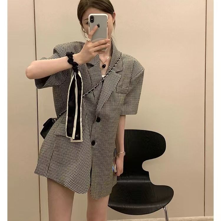 Hong Kong style professional ol chic suit skirt women's summer  new British style thin section high-quality small jacket