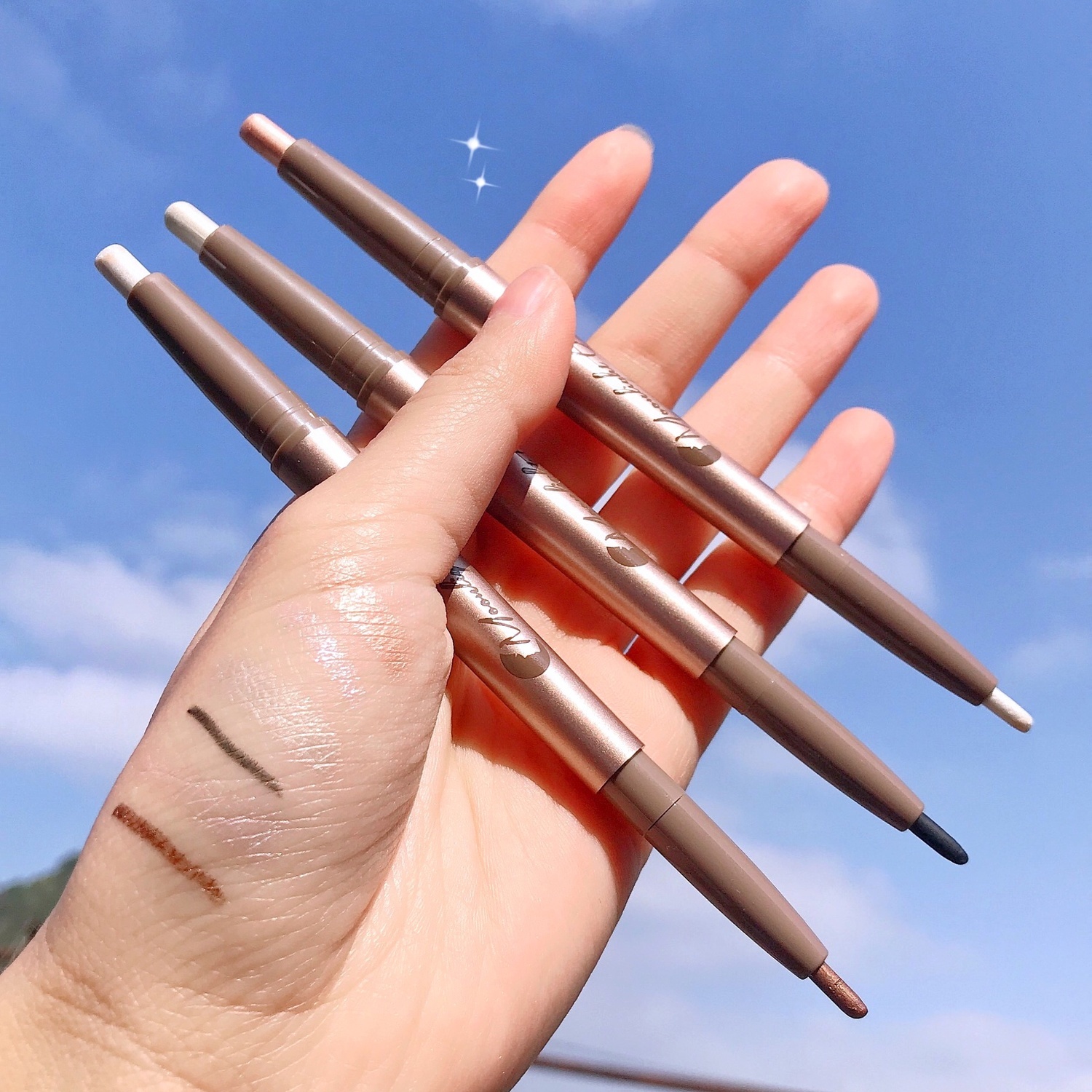 雙頭臥蠶筆 珠光白 香檳色 開內眼角高光提亮眼妝筆 無辜眼臥蠶棒