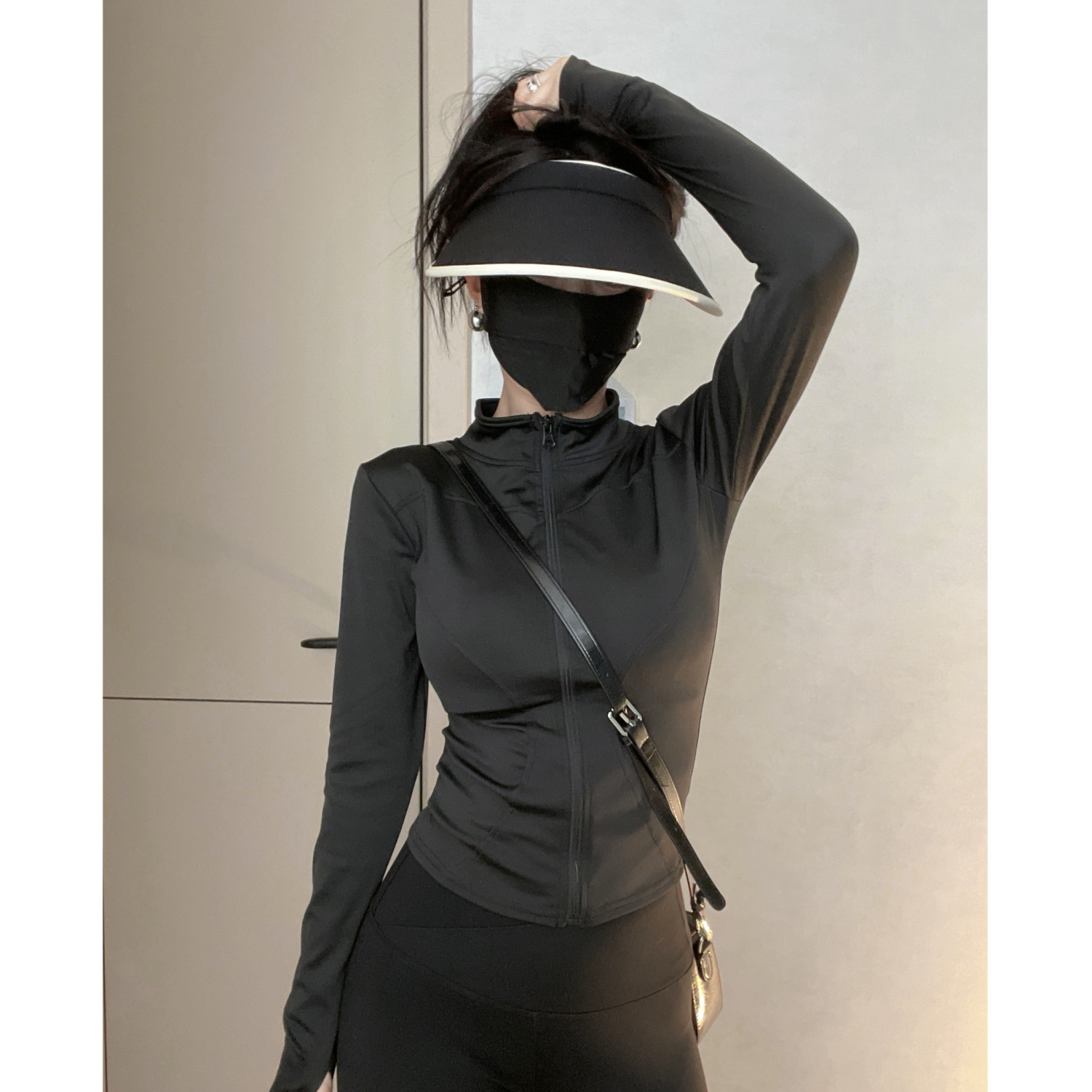 Sun protection clothing women's new slimming and shaping thin ice silk anti-UV yoga clothing breathable quick-drying long-sleeved sports jacket