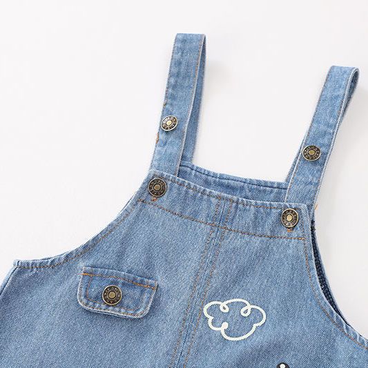 Baby denim overalls spring and autumn boys autumn children's pants fashionable outer wear baby jumpsuits children's trousers