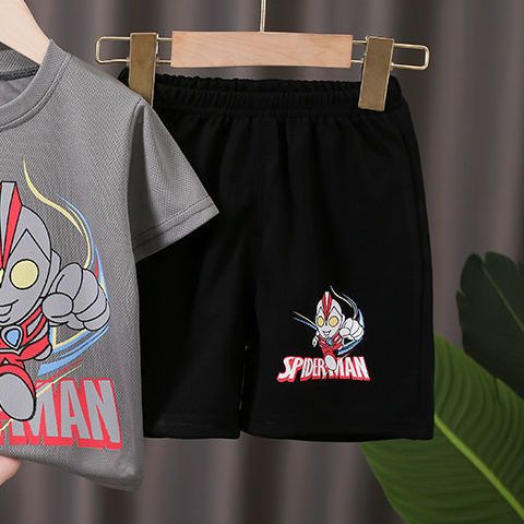 Children's wear boys' short sleeve set  summer wear new breathable spider man Altman handsome fashion cartoon two-piece set