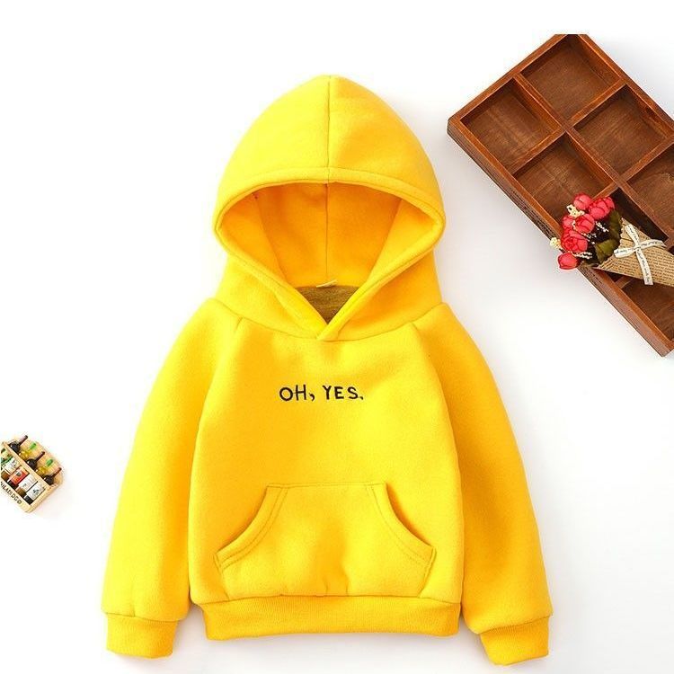 Spring and autumn winter children's Plush sweater men and women's warm top new Hooded Baby embroidery coat