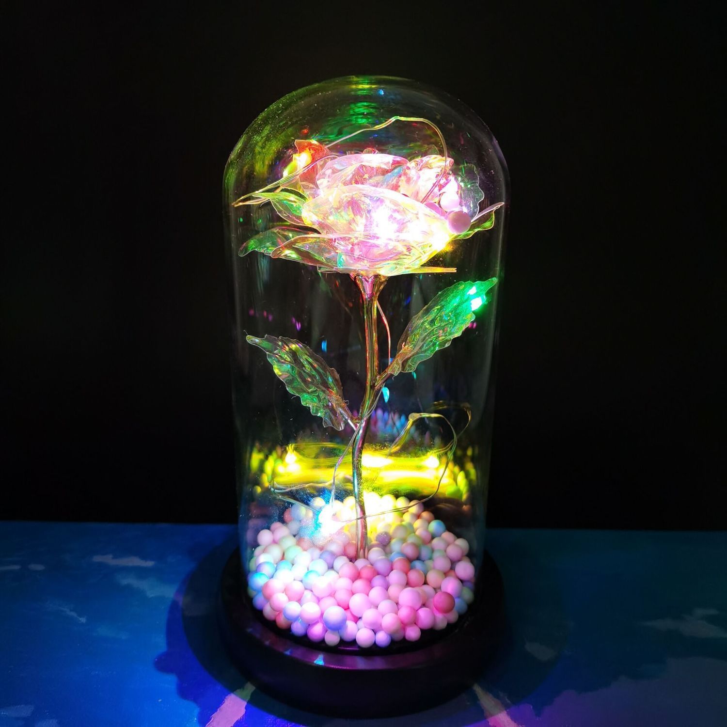 圣诞节七夕情人节礼品发光金箔玫瑰花生日礼物送女友老婆闺蜜妈妈拼团