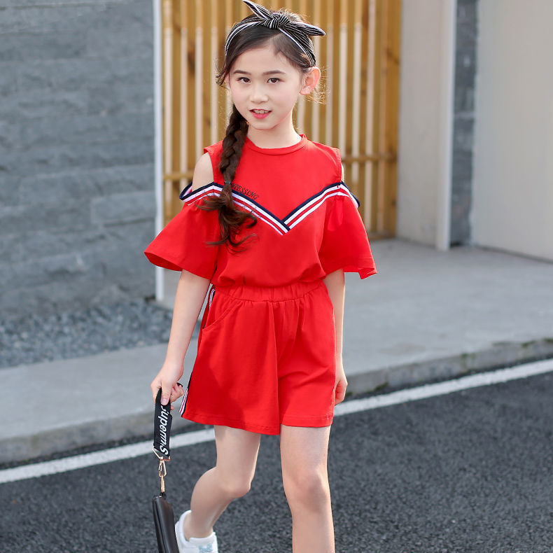 女童套装夏季新款中大童韩版运动儿童装两件套夏潮衣3-16岁