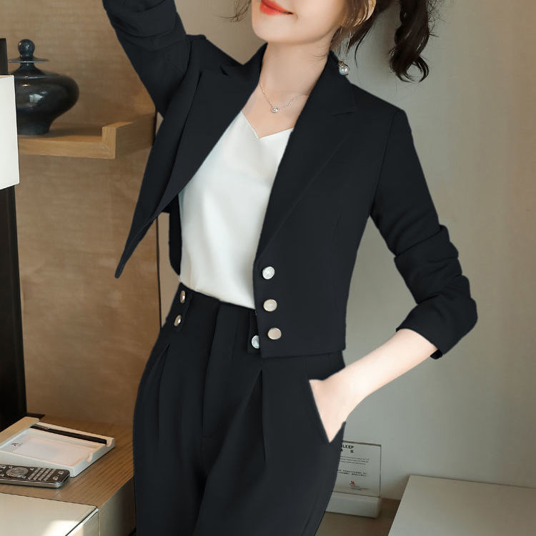 炸街西装套装女小格子休闲短款网红西服外套时尚气质女神范职业装【3