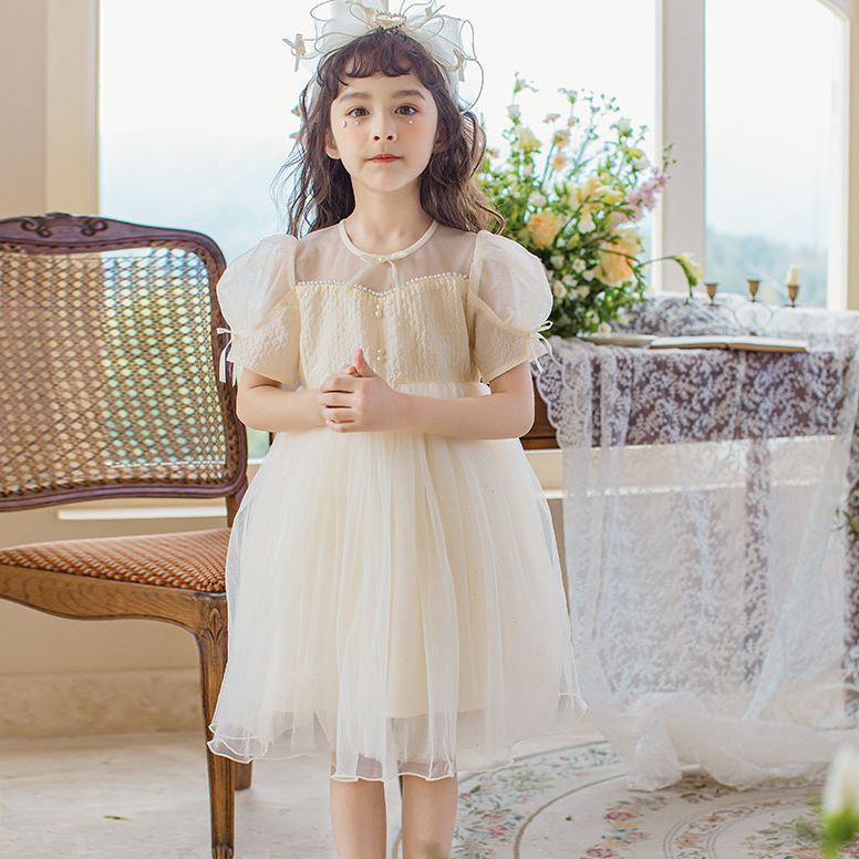 Girls' dress summer dress  new Korean version fluffy yarn skirt children's net red female dress foreign style princess dress