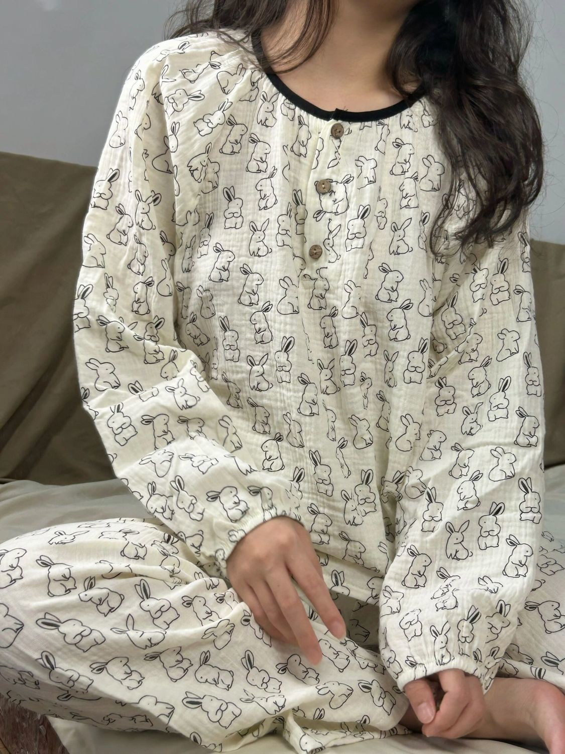 少女甜美兔子睡衣女春秋季新款長袖長褲學生卡通可愛家居服套裝