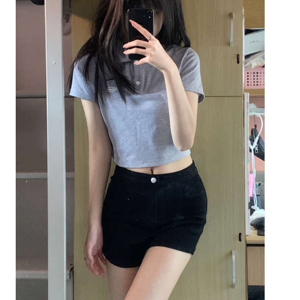黑色薄2023新款夏小眾高腰緊身牛仔短褲女a字包臀超顯瘦辣妹熱褲